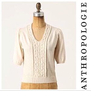 Anthropologie MOTH textured knit cream sweater